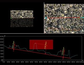 Profile measurement of diamond grains