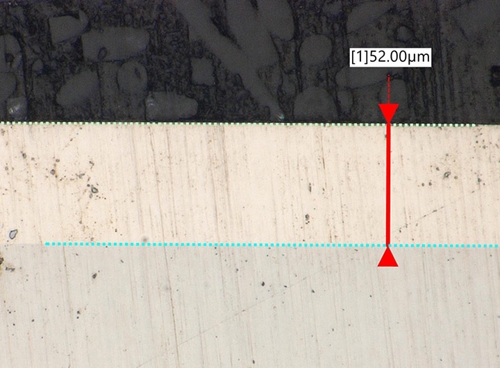 Cross-section measurement of plating