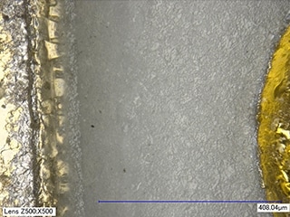 Appearance inspection of pacemaker component surface and side wall of hole (200x)