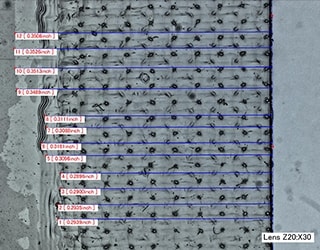 Measurement using an HDR image (30x)