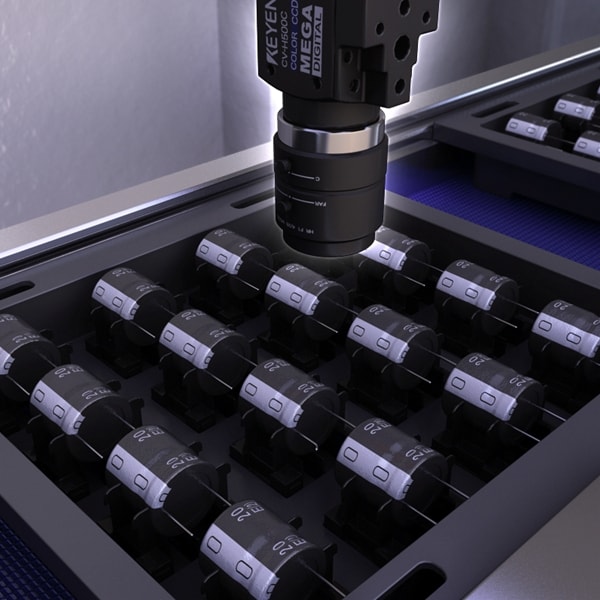 Dimensional measurements of electrolytic capacitors
